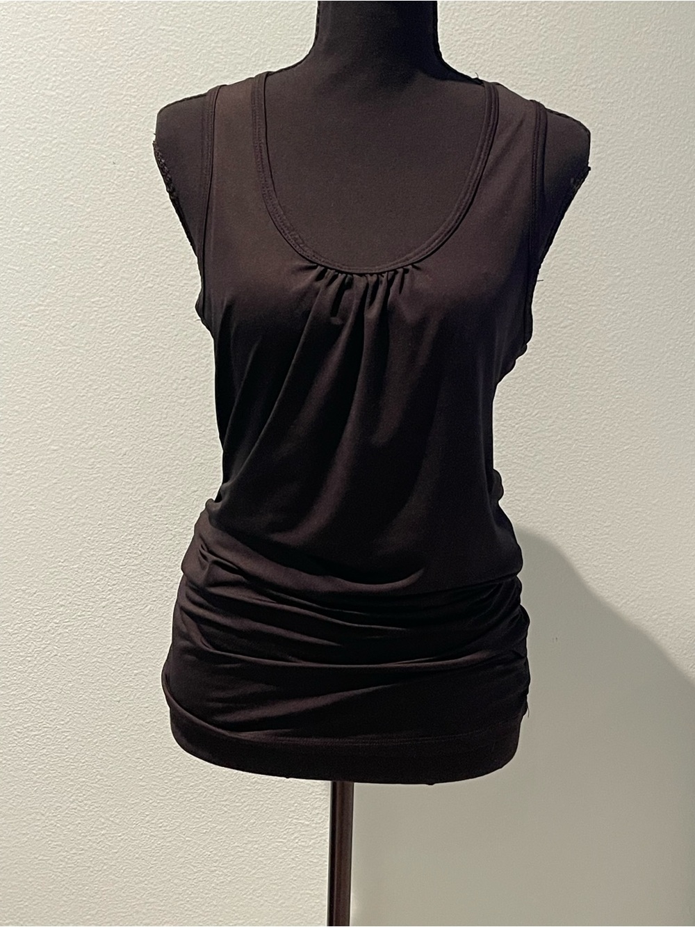 RBX Black Ruched Scoop Neck Tank